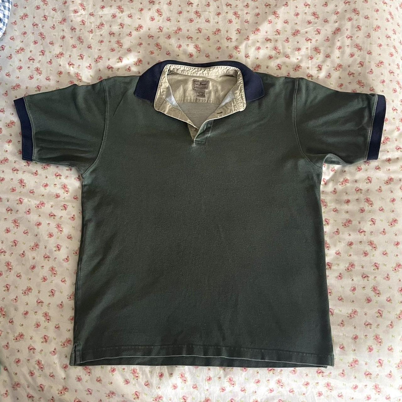 L.L.Bean Men's Green and Navy Shirt | Depop