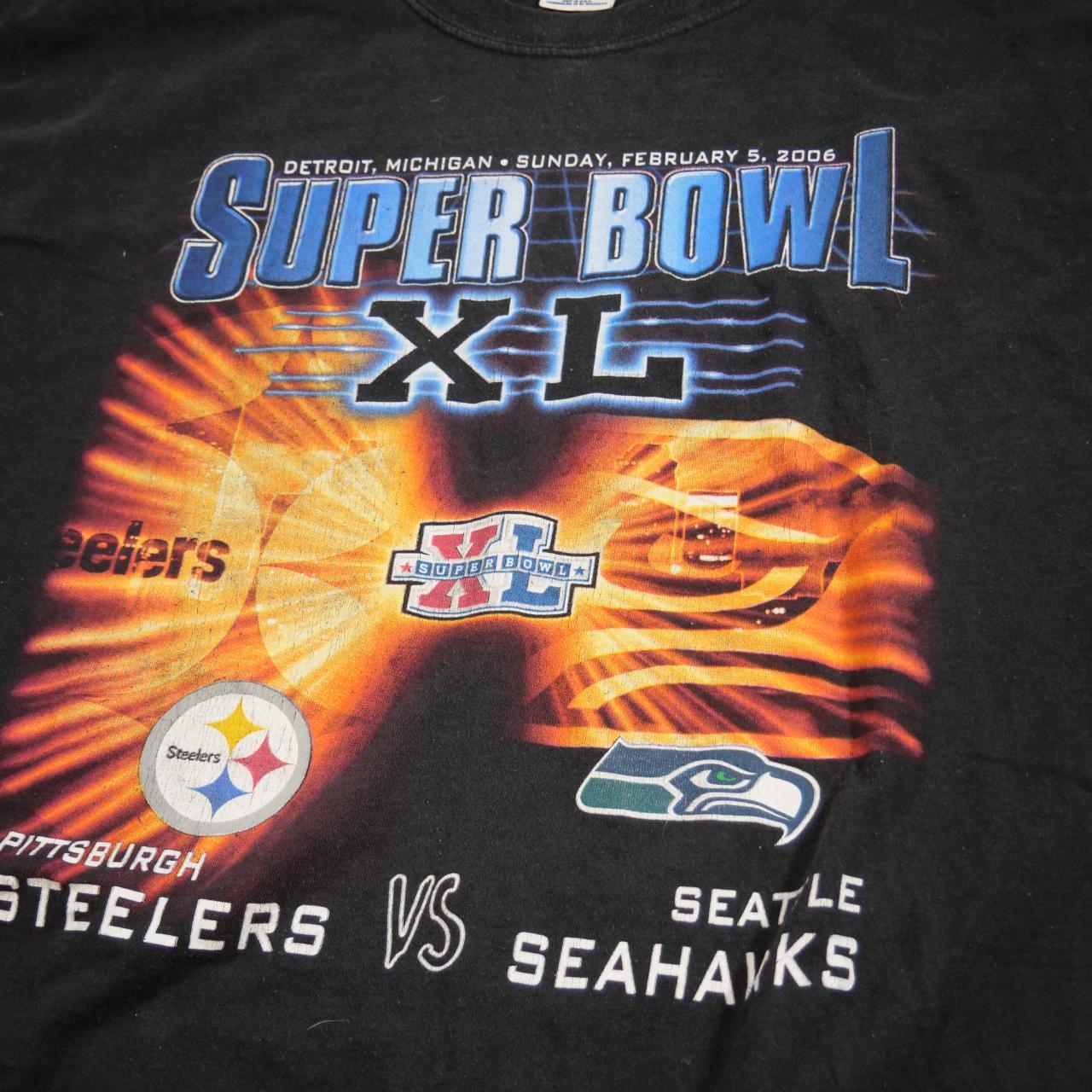 Vintage 2006 Super Bowl Steelers VS. Seahawks T Shirt Large