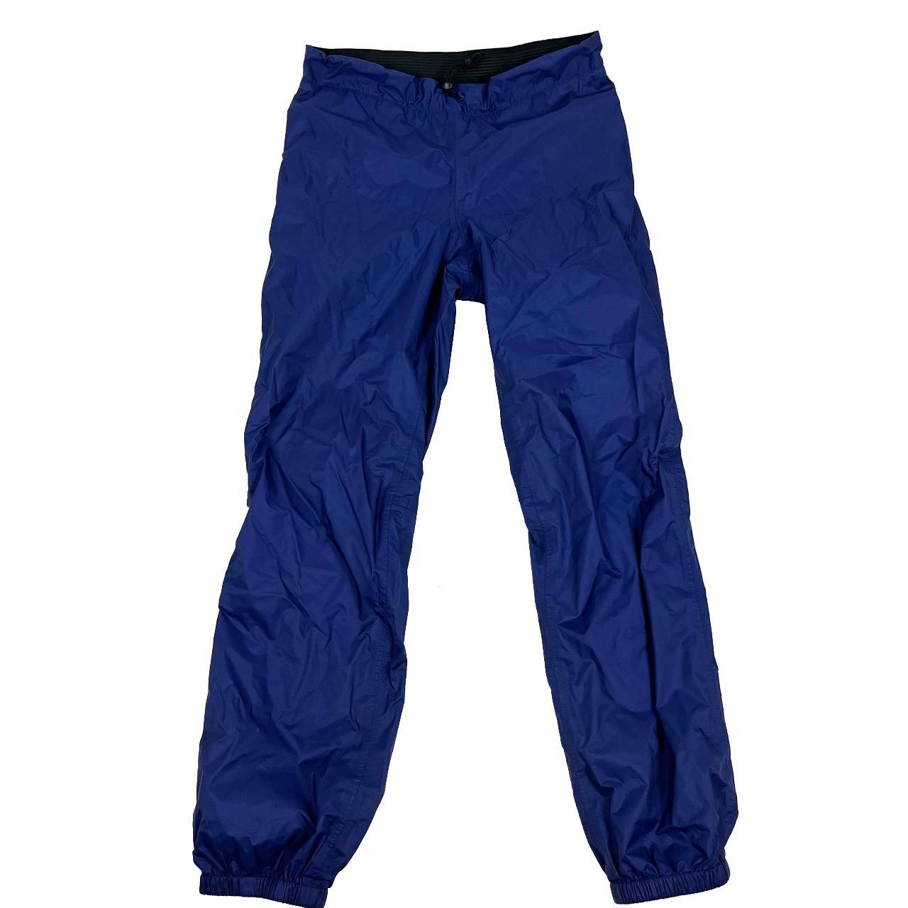 Patagonia Rain Pants Men Small Vintage Blue Nylon... Depop