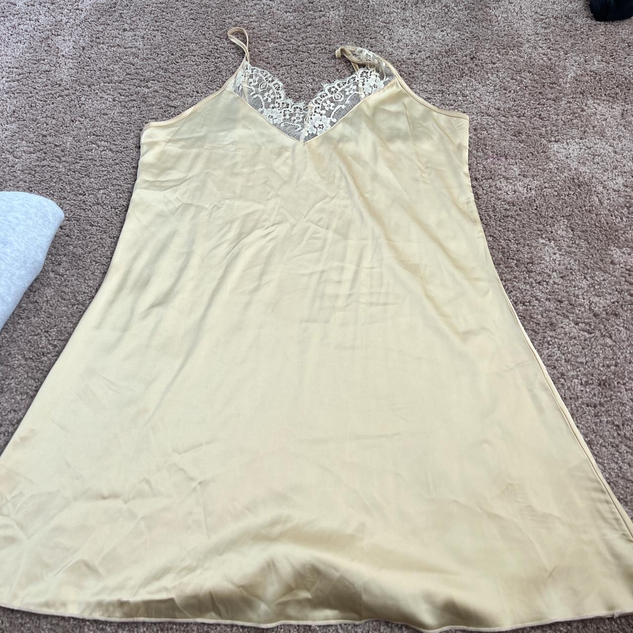 Women's Yellow and Cream Dress | Depop