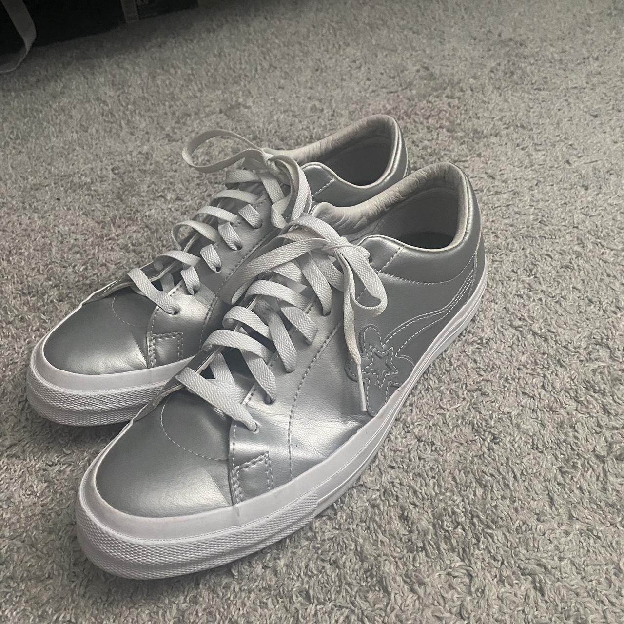 Golf le fleur silver sneakers Mens 12 Slight. Depop