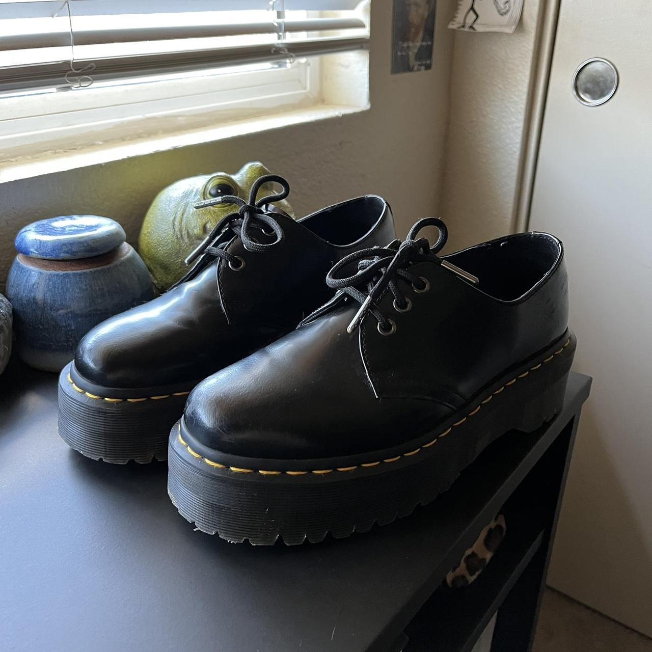 Black 1461 doc martens platform Smooth leather I... - Depop