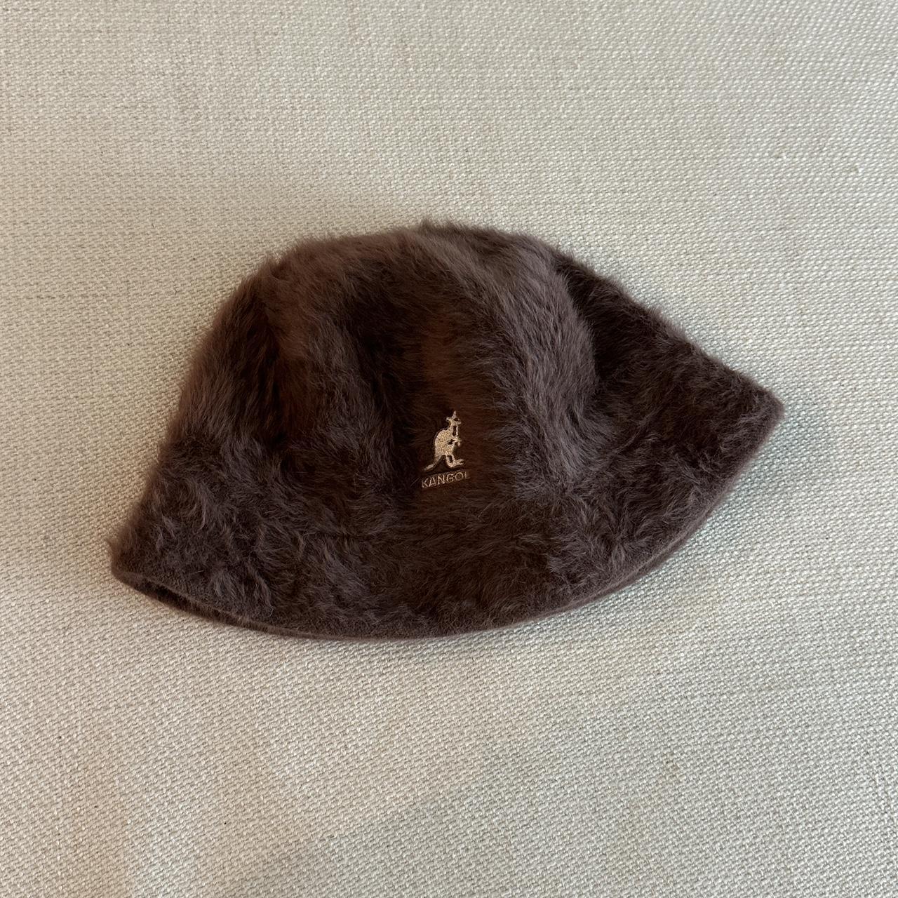 Brown Kangol Fuzzy Fur Bucket Hat Size Large Depop