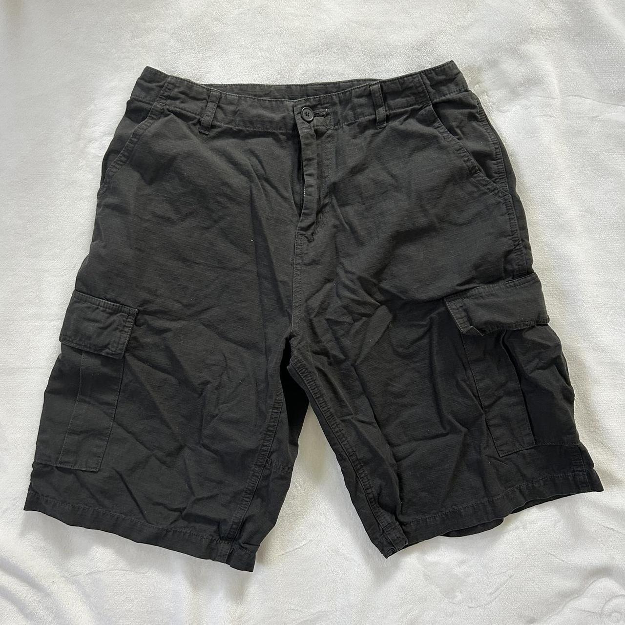 Dark grey/black Brandy melville cargo jorts 🙈 ️ worn... Depop