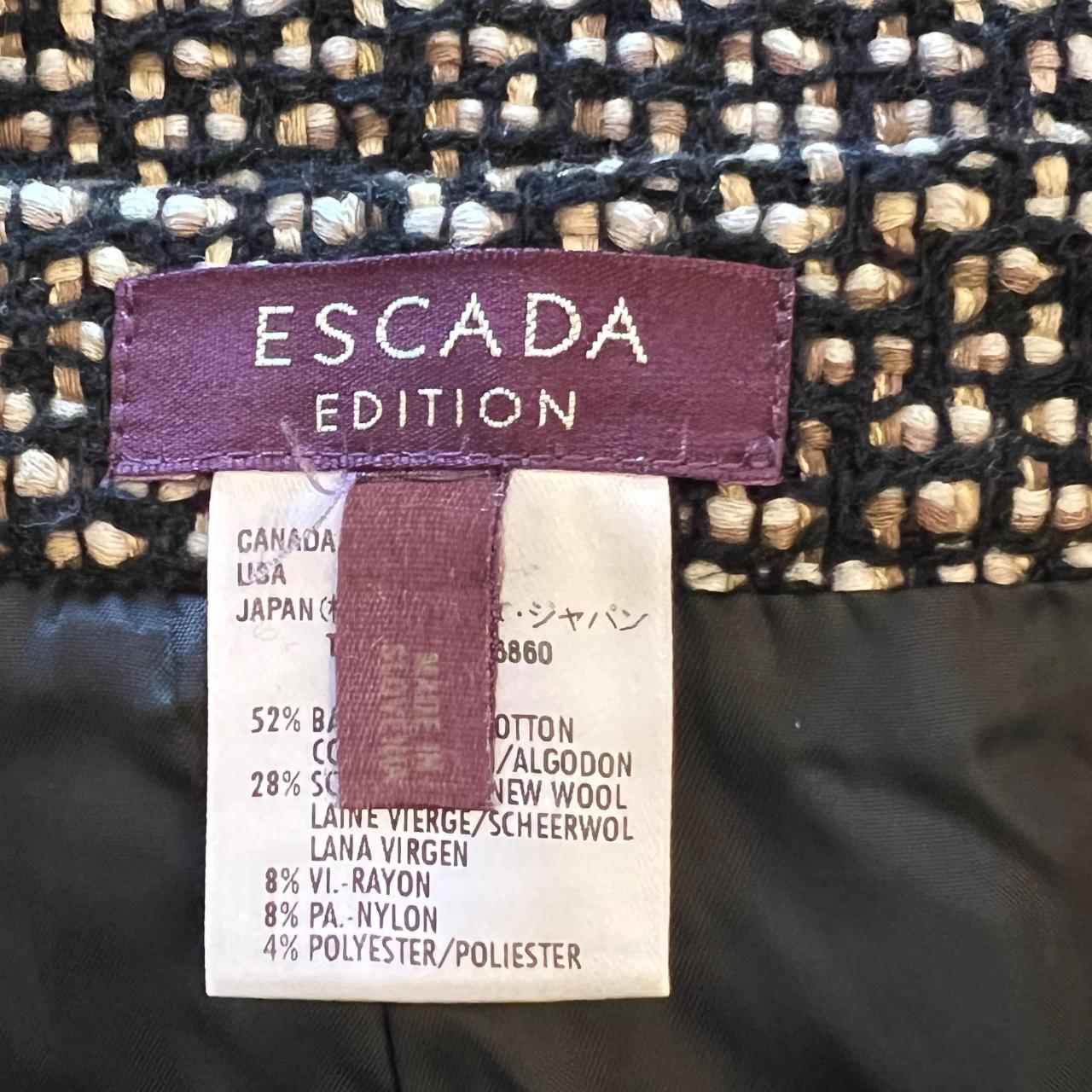 Escada Women's Black and Cream Skirt | Depop