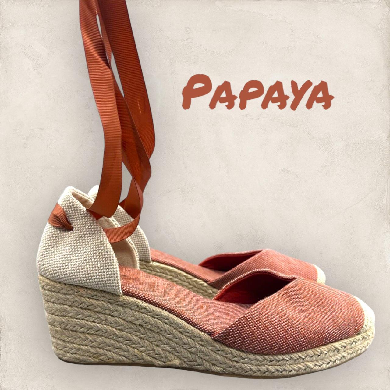 Papaya Womens Rust Ivory Wedge Platform Depop