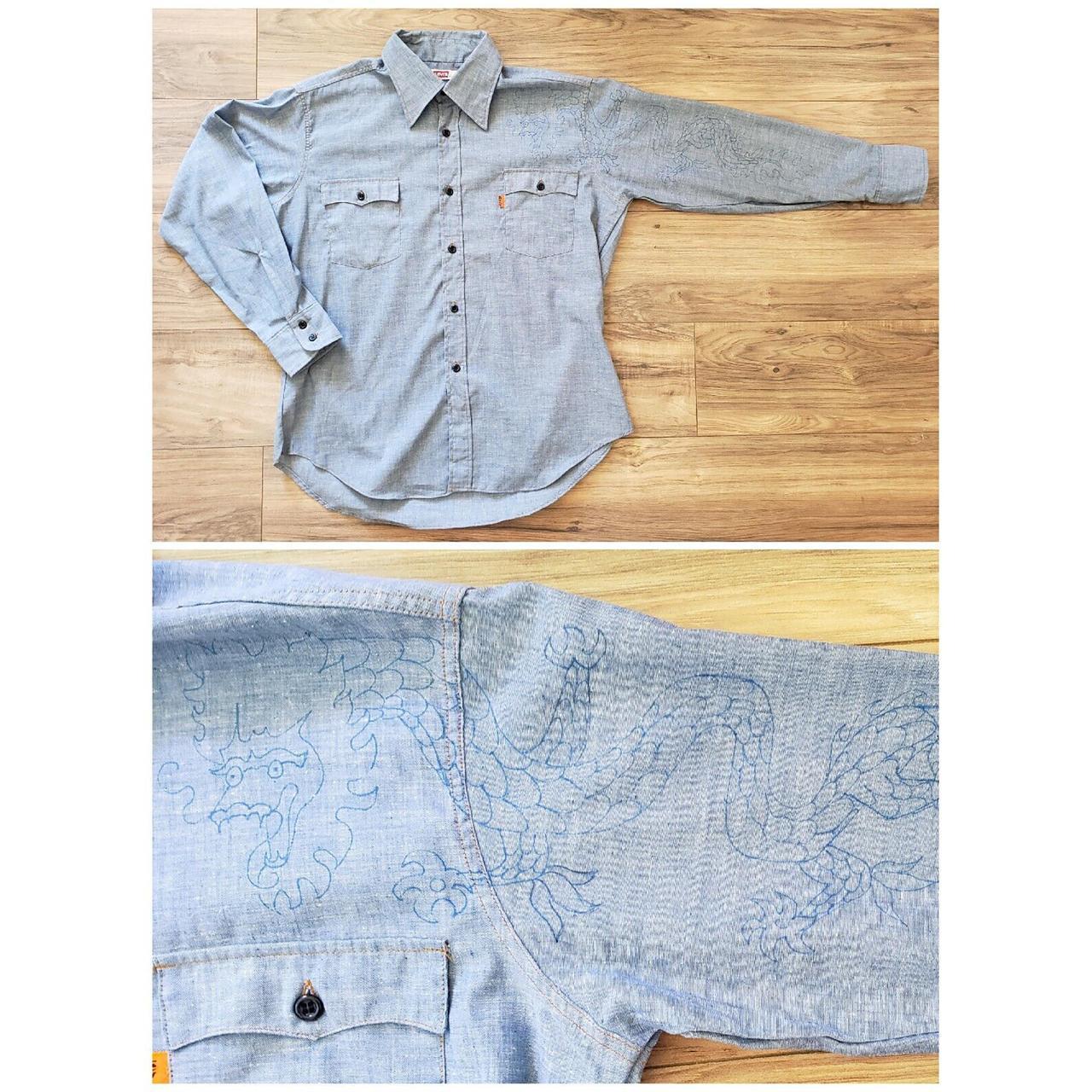 LVC Levi's Vintage 70's Orange 🍊 Tab Denim Button - Depop