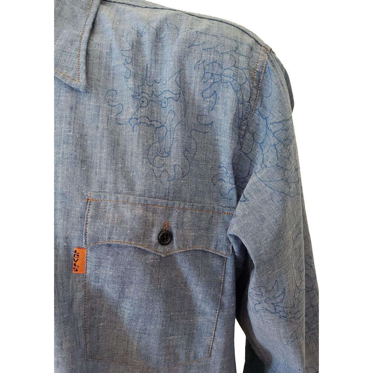 LVC Levi's Vintage 70's Orange 🍊 Tab Denim Button - Depop