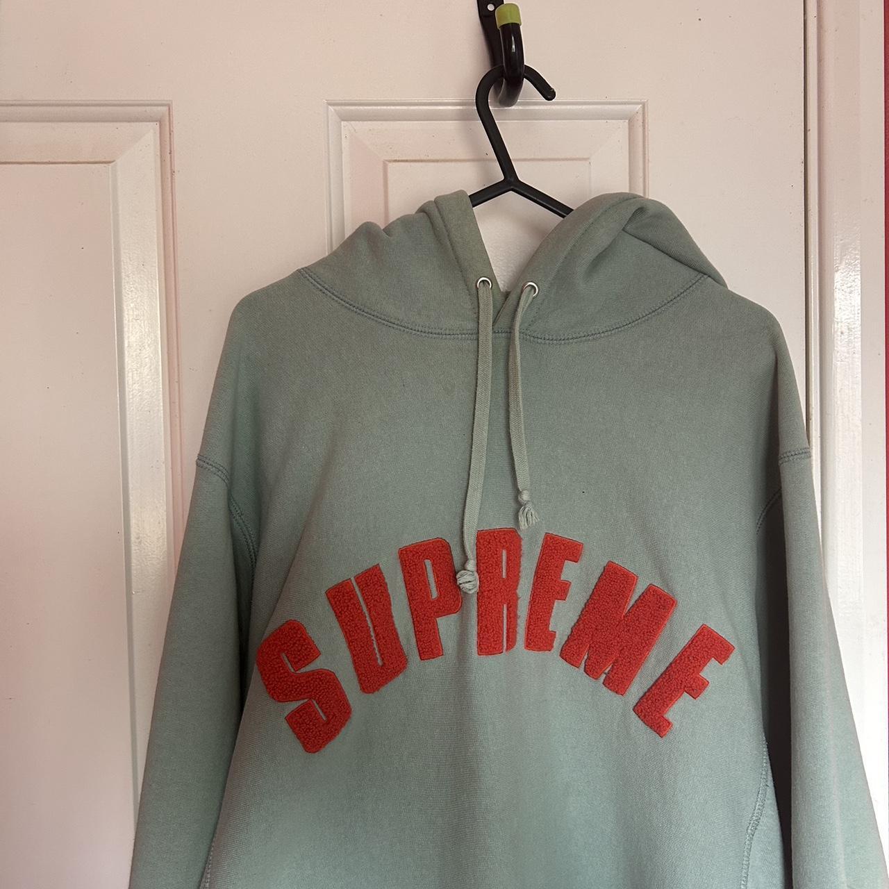 Supreme x Lacoste Logo Panel Hoodie Red Size XL... - Depop