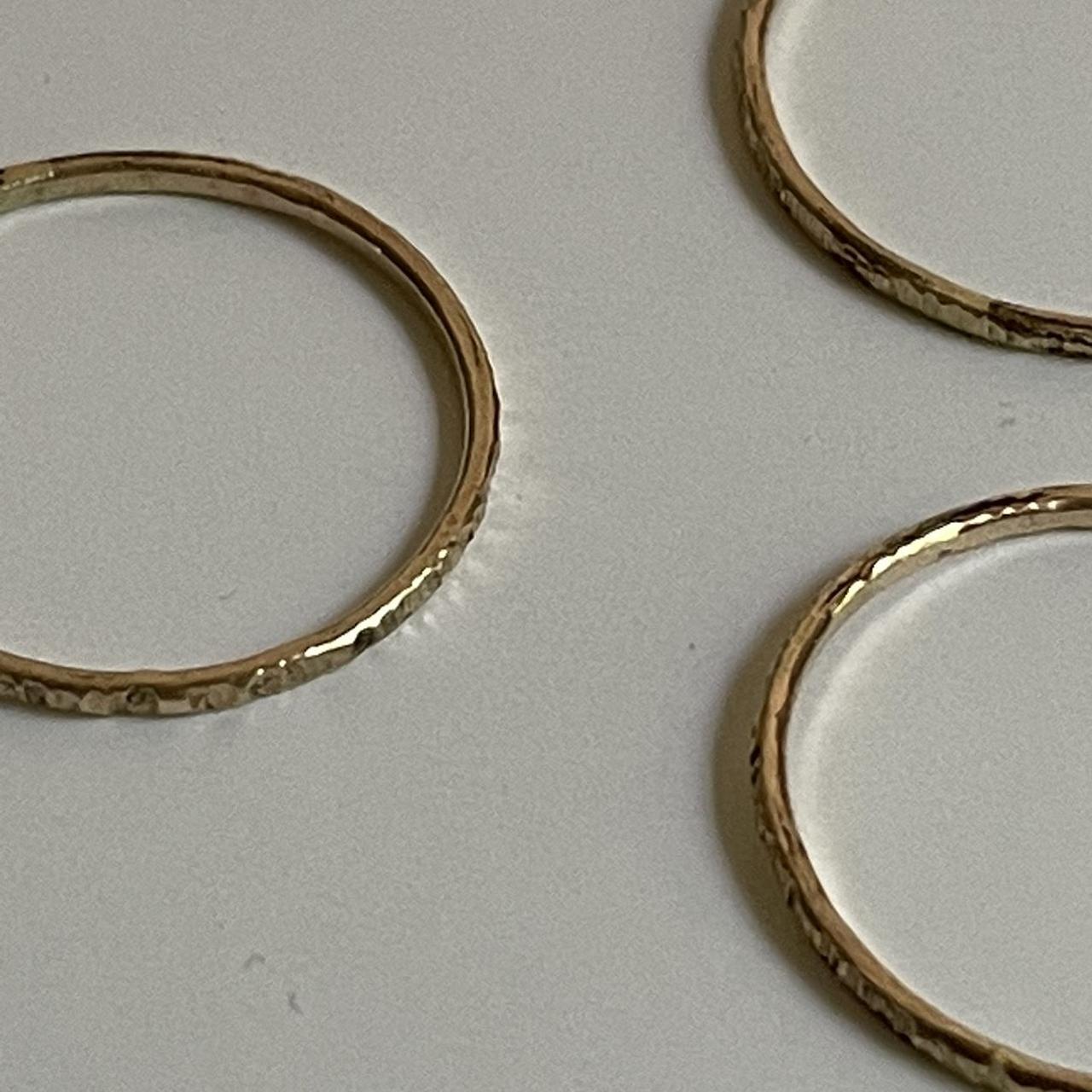 Set of 3 14k gold-filled (not solid) textured... - Depop