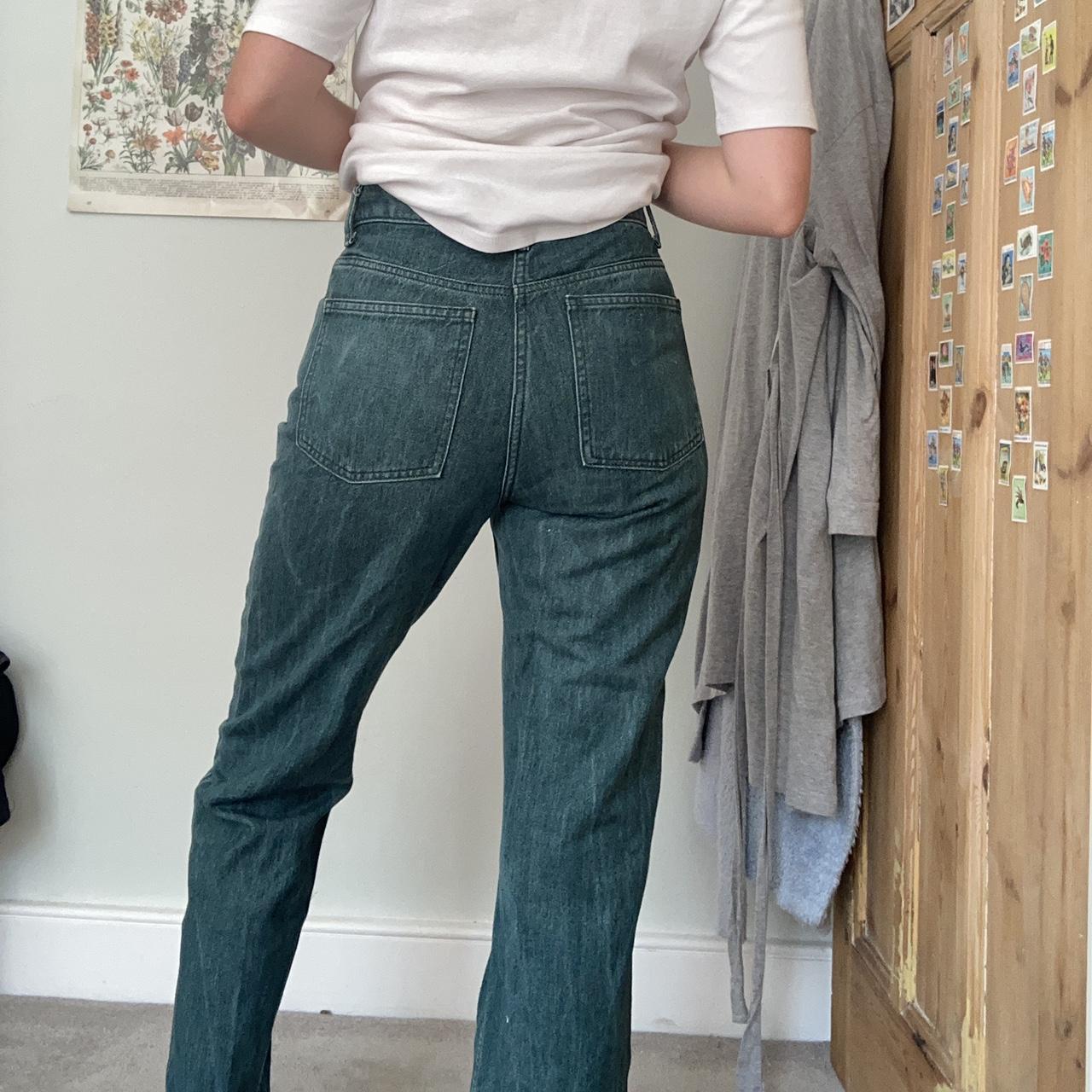 Dark green jean trousers! -The best shape - straight... - Depop