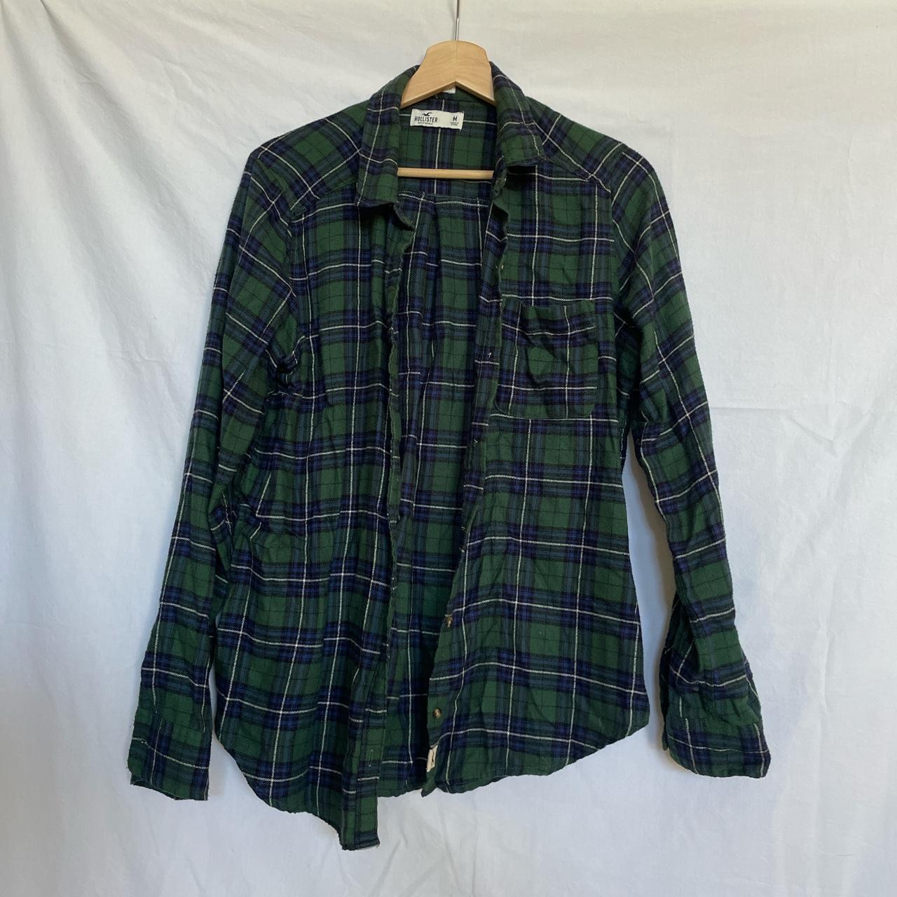 Green flannel from Hollister. Boyfriend fit.... - Depop