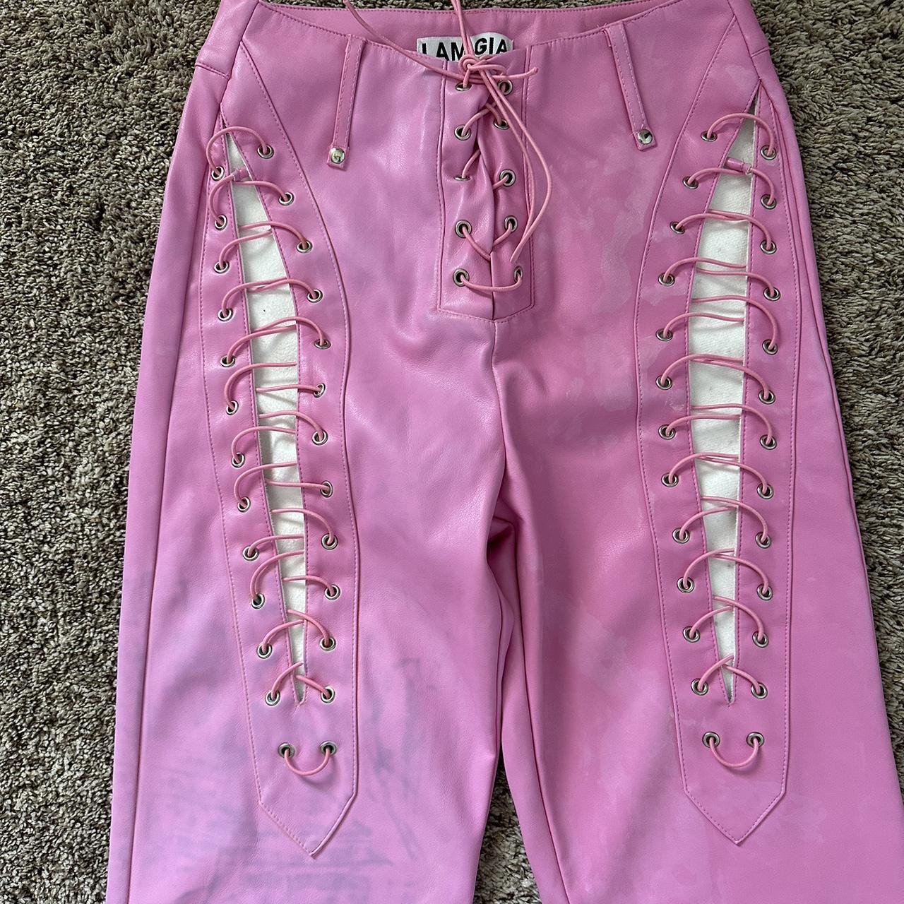 IAMGIA pink leather pants. Unfortunately, these... - Depop