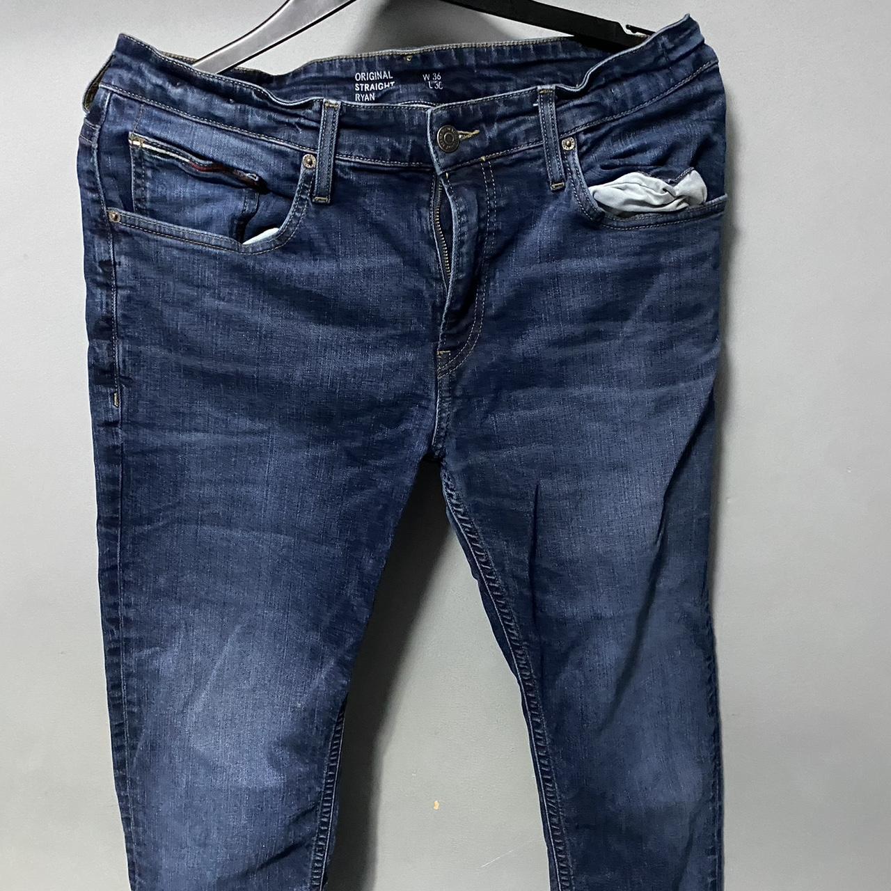 Tommy Hilfiger Jeans Navy Denim Jeans 36W... - Depop