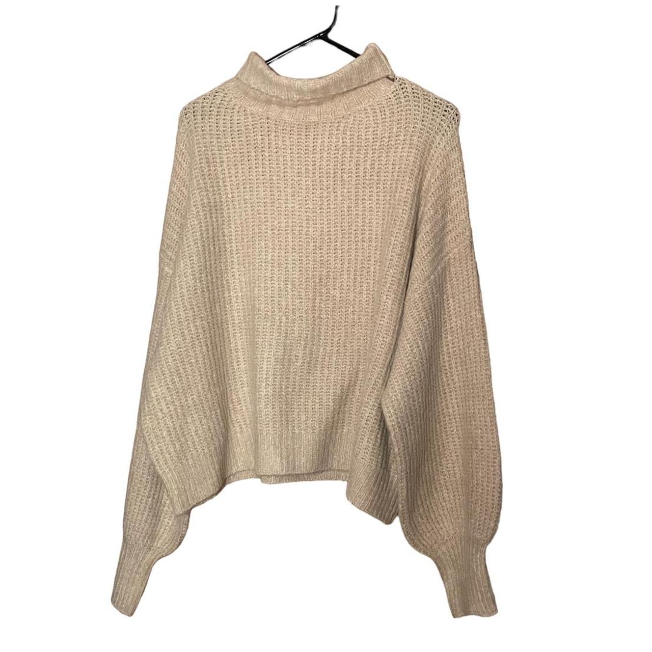 Nasty Gal Women's Cream and Tan Jumper | Depop