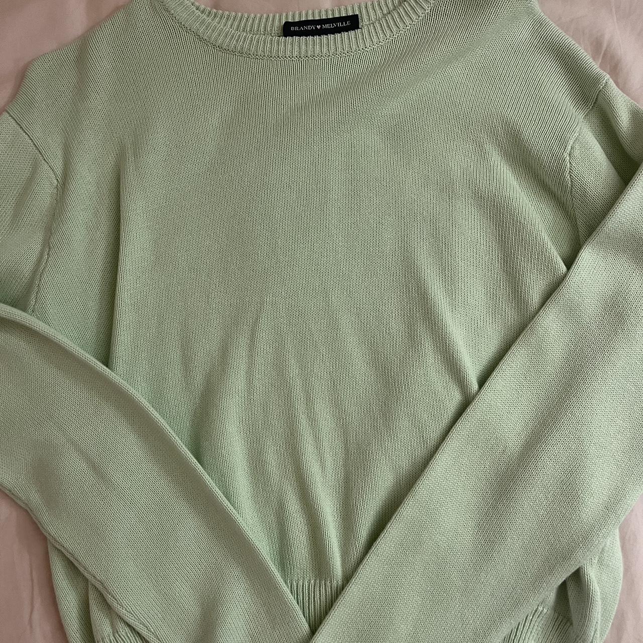 brandy melville light green sweater, never worn... Depop