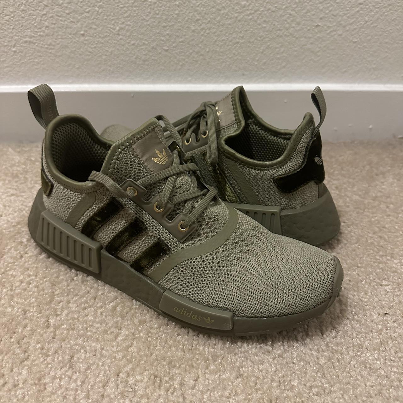 Olive green Adidas sneakers women s size US 7.5