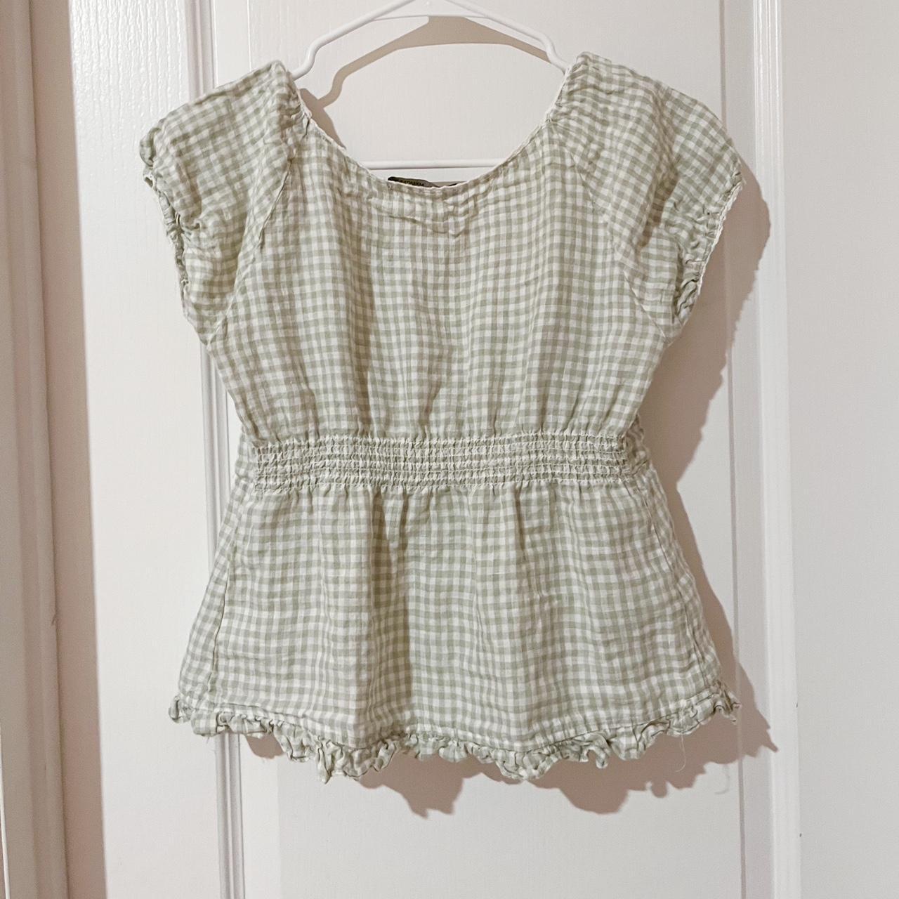 Brandy Melville green blair gingham top. Love this... Depop