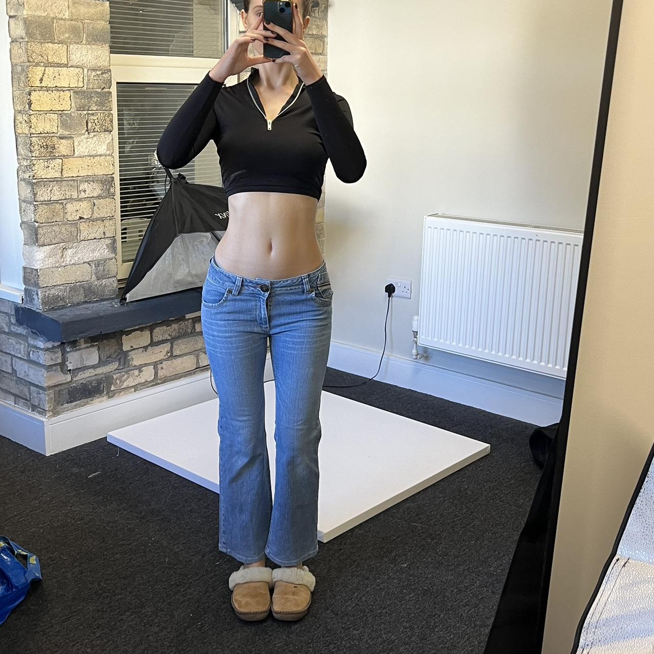 Low rise y2k blue flared jeans Size label 8, - Main Image