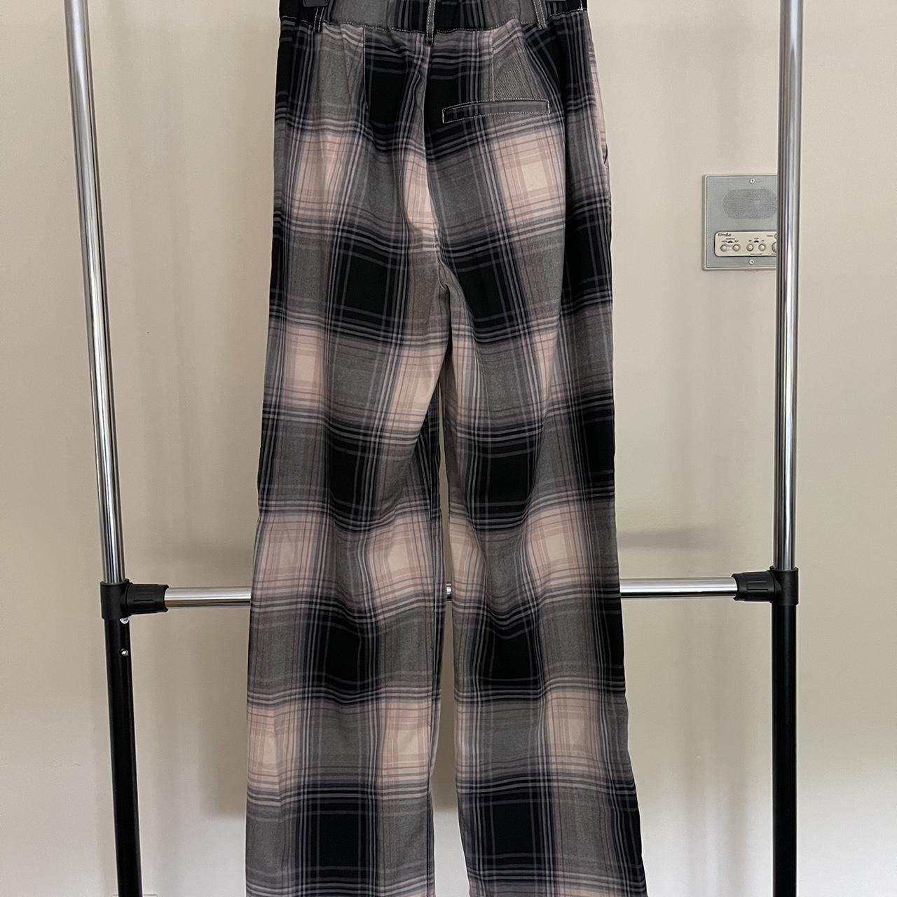 Urban Outfitters Women's Pink and Black Trousers | Depop