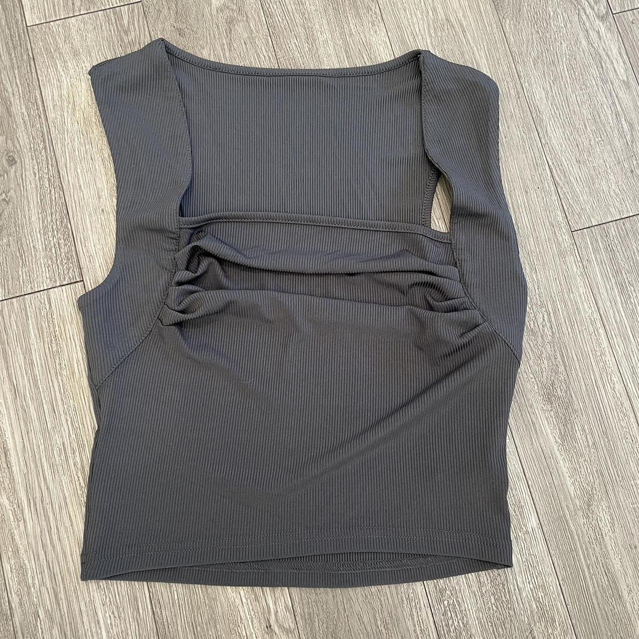 Cider Grey square neck ruche top Size: M Never... - Depop