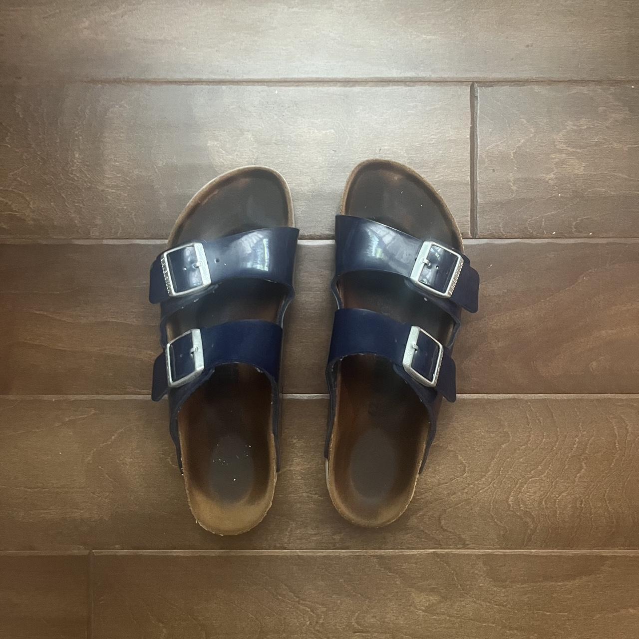 navy blue rubber birkenstocks