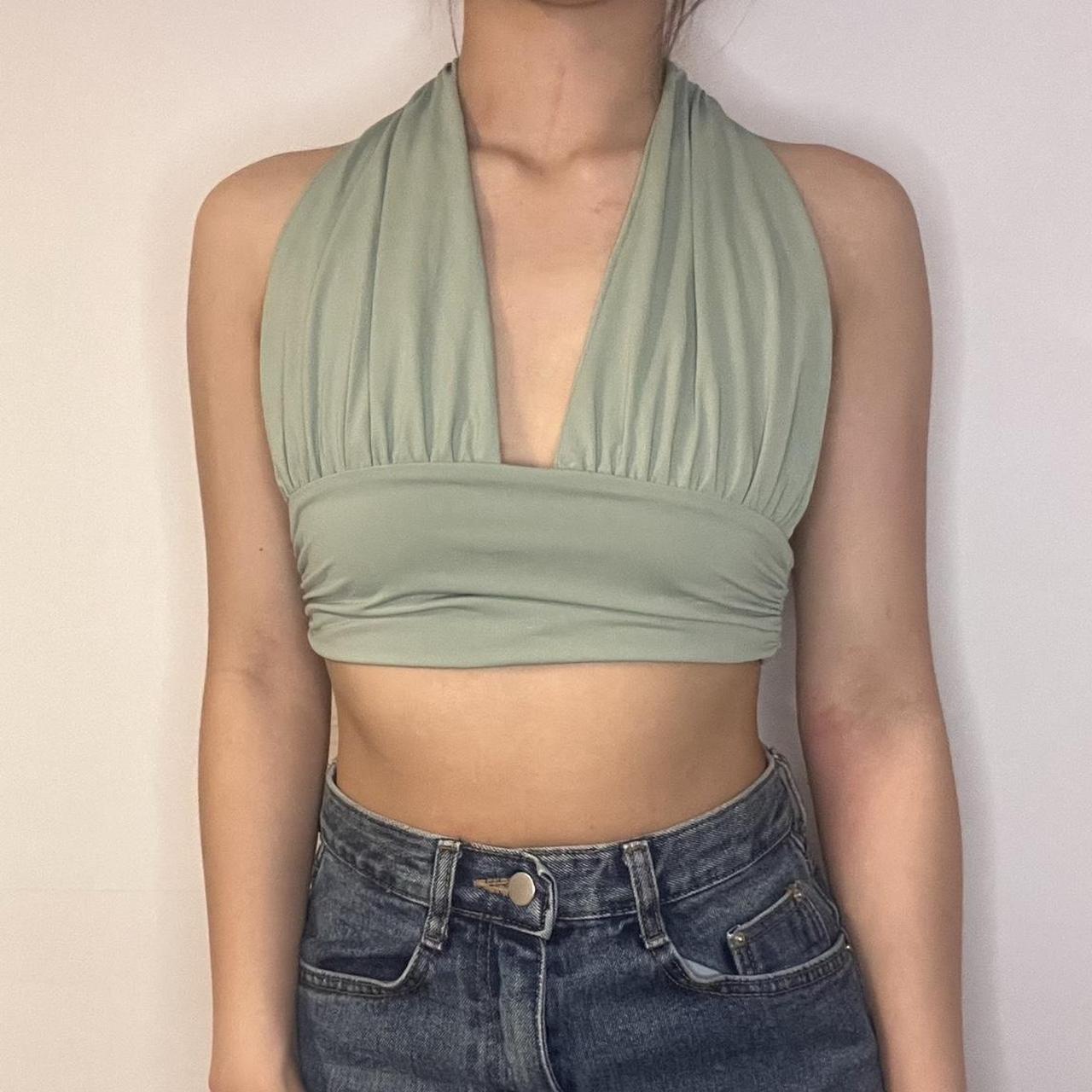 Sage Green Halter Crop Top From Edikted “bau Halter Depop