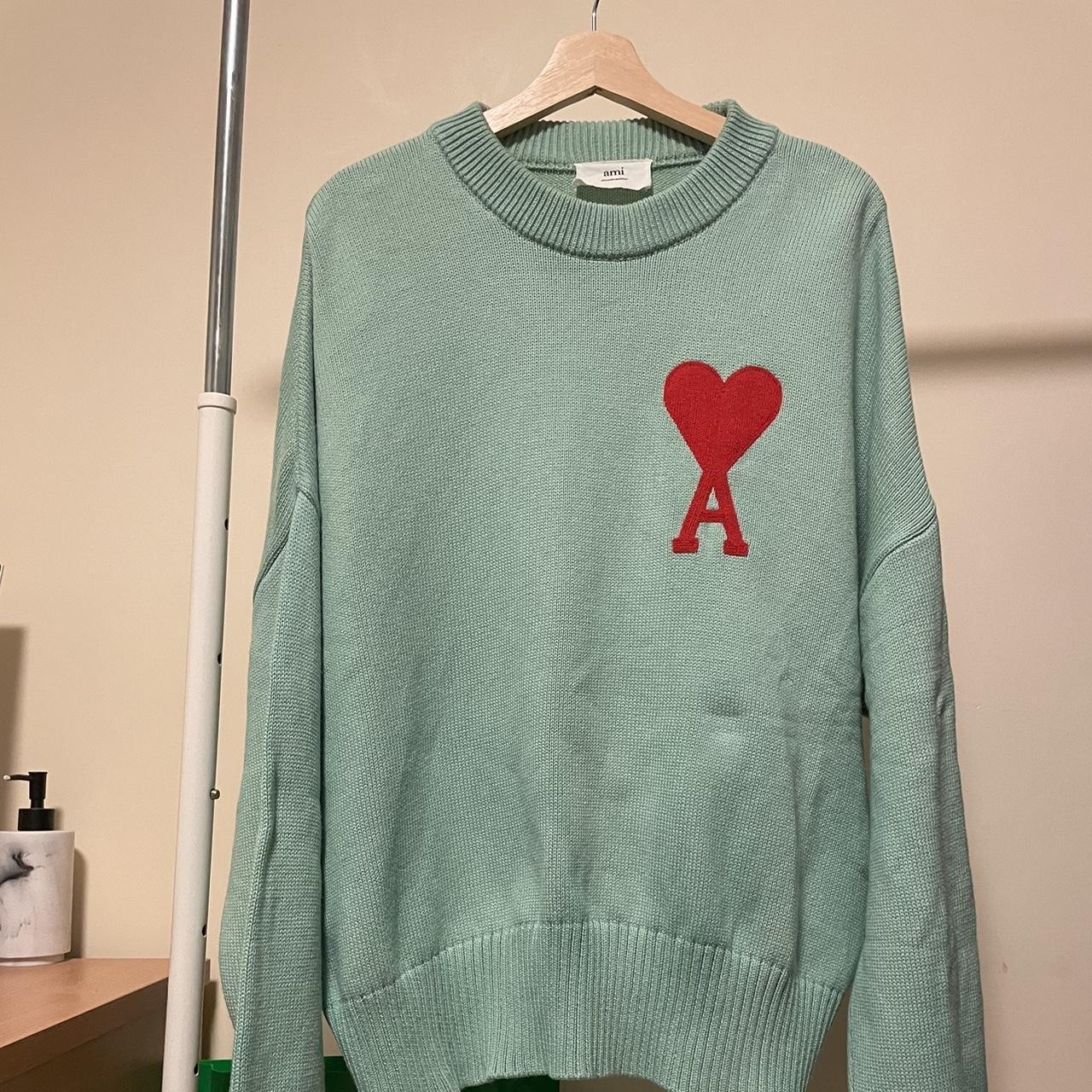 Ami Paris Knitted Wool Crew Neck Jumper. Only Worn - Depop