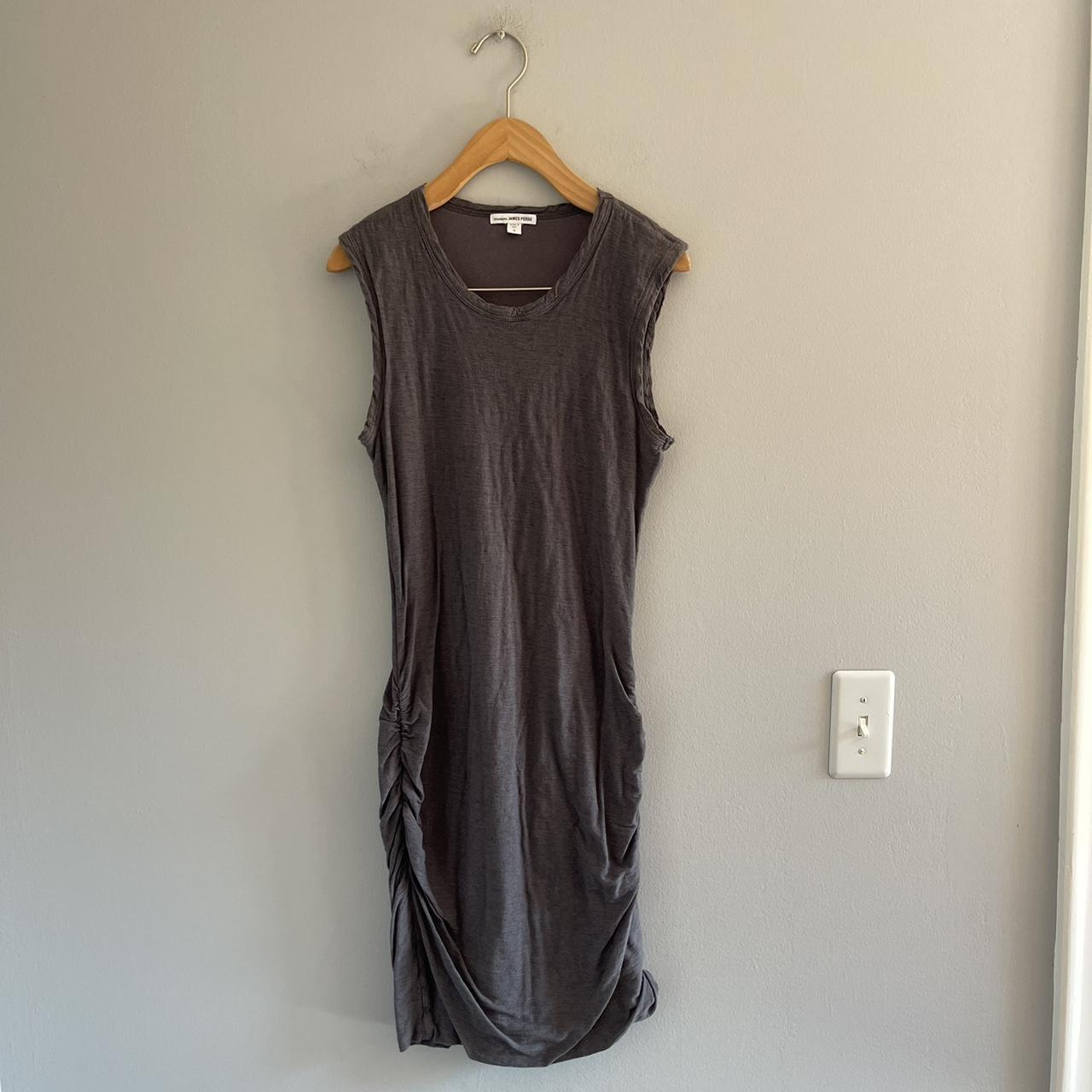Women’s grey standard James perse ruched dress size... Depop