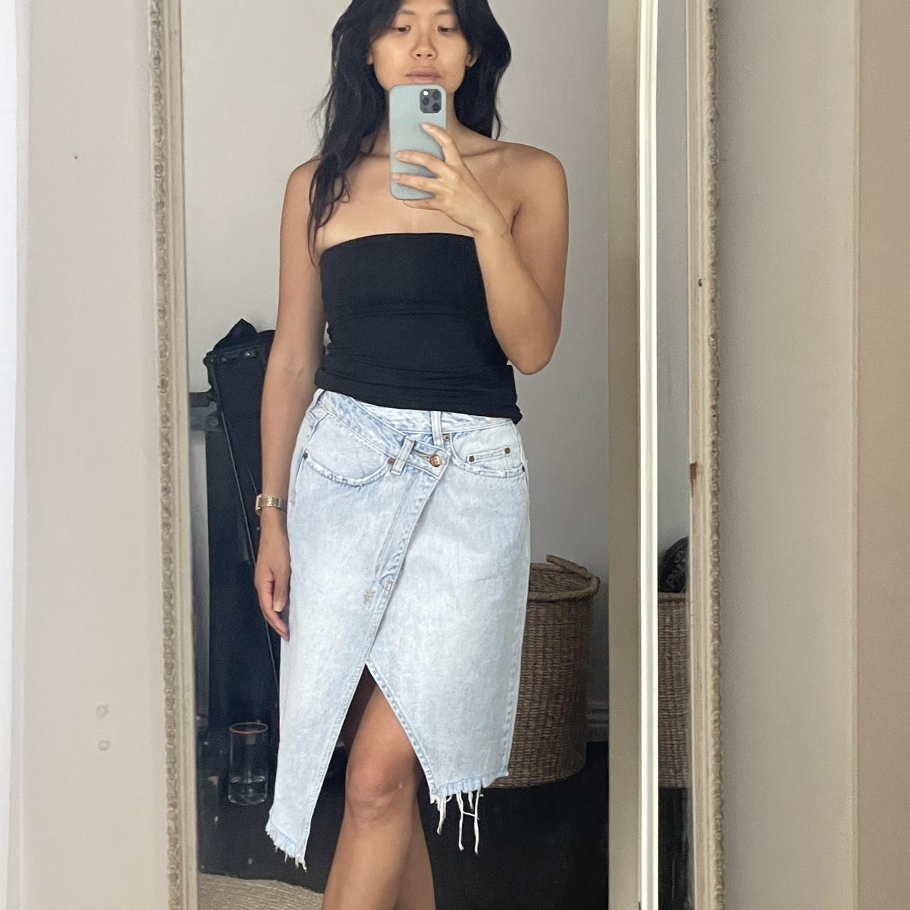 Ksubi, waterfall denim skirt Size 24 or womans... Depop