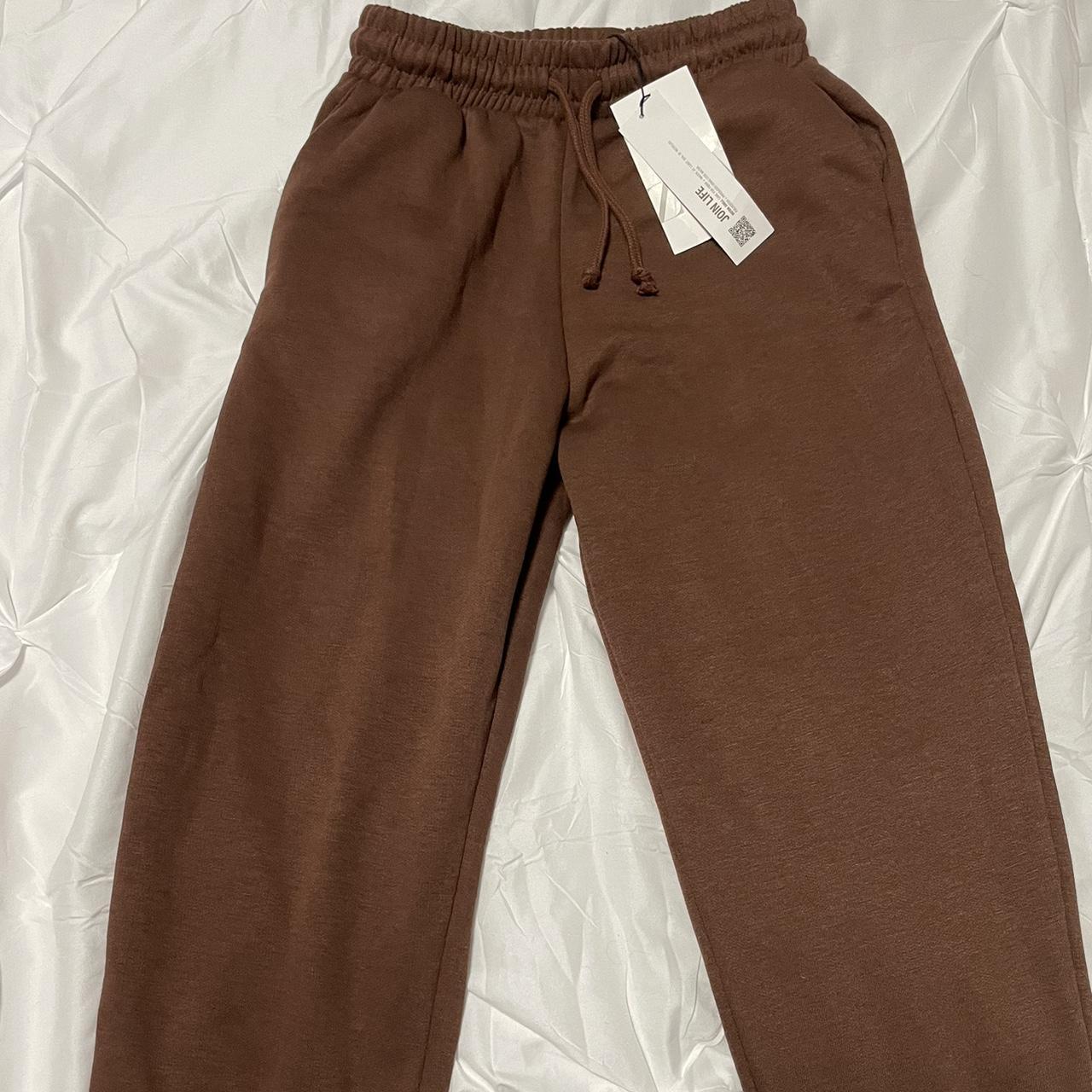 Brand New Zara Sweatpants In Brown Size Small Depop