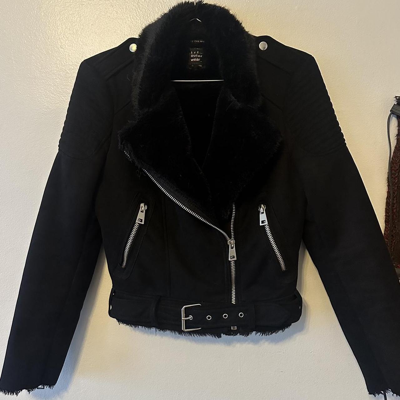 Zara suede faux fur jacket #coat #jacket #wool #fur... - Depop