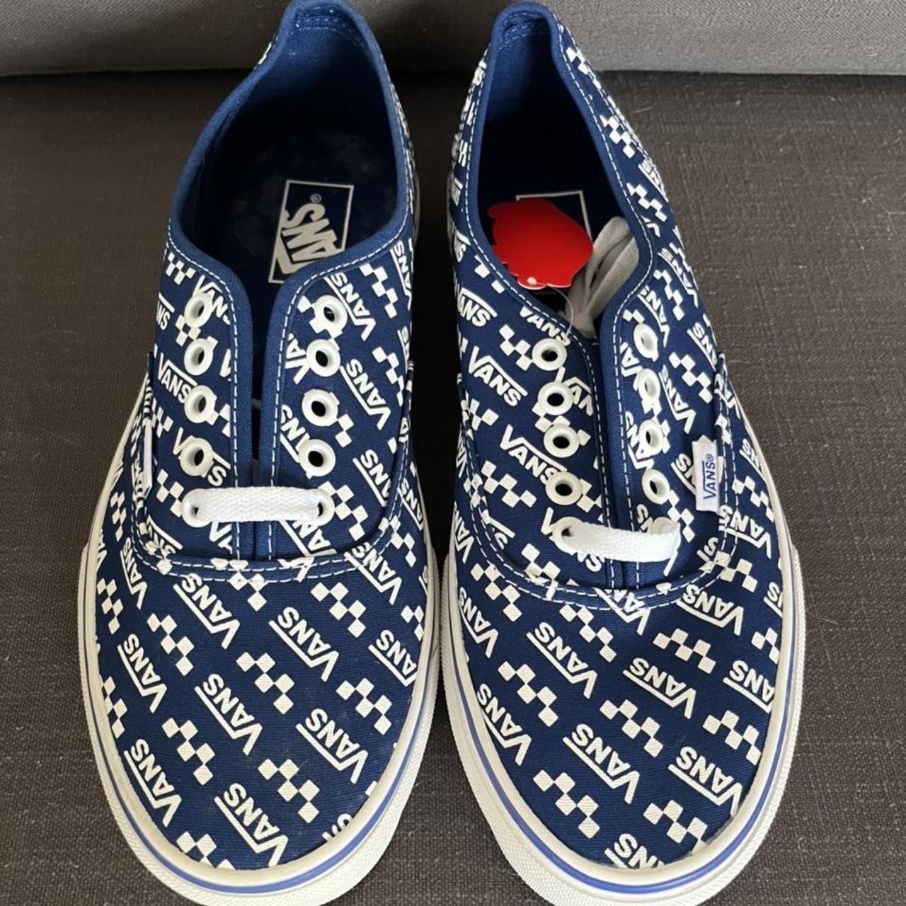 Vans Authentic Logo Repeat Blue in Depop