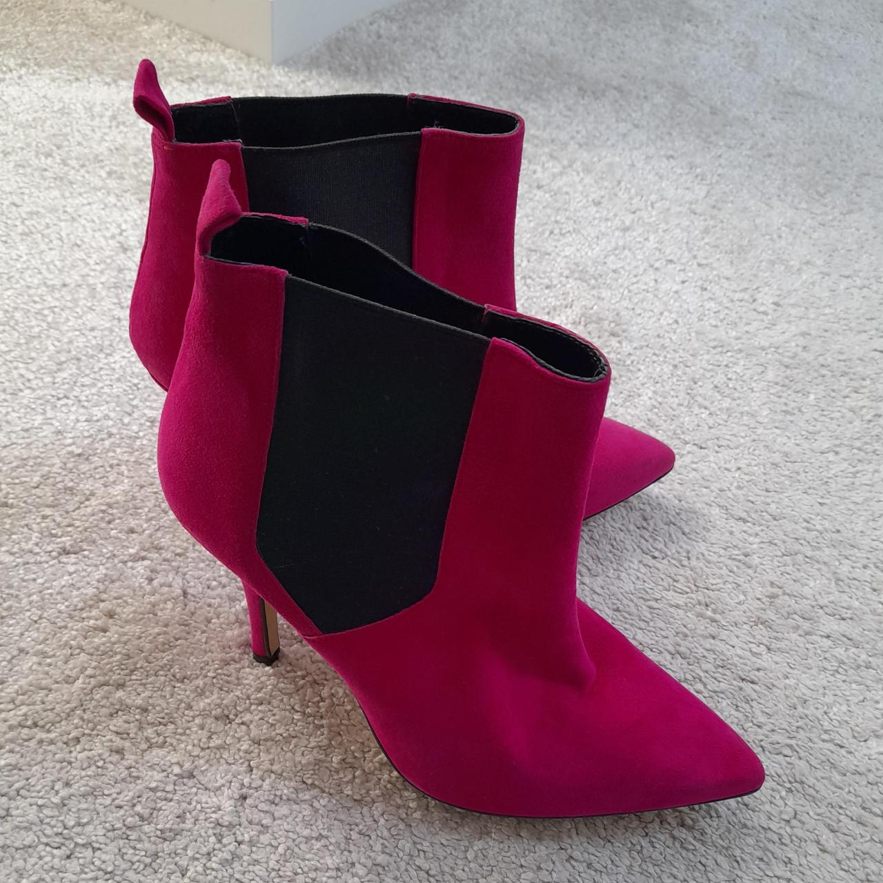 Women s pink suede ankle boots. Women s high heeled. Depop