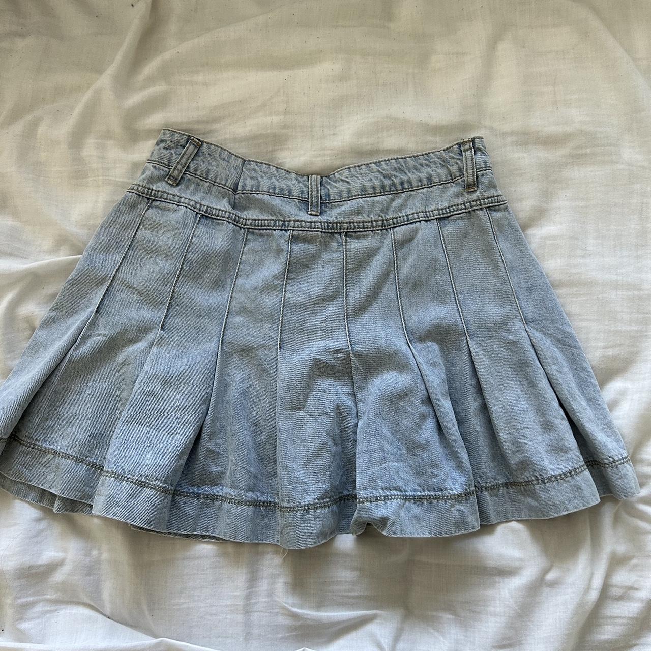 Shein mini pleated denim skirt. Great quality, just... - Depop