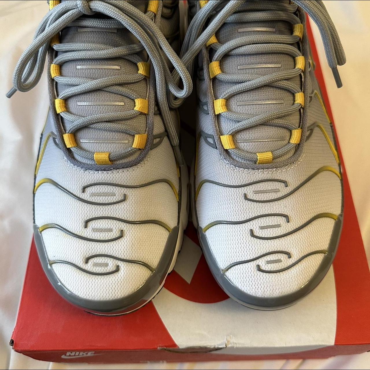 Nike Men's Grey and Yellow Trainers | Depop