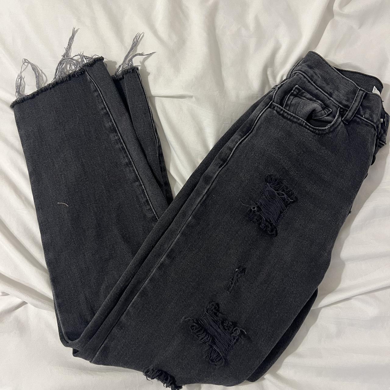 PACSUN BLACK RIPPED JEANS Best fits 22”-23”, im 5’1... - Depop