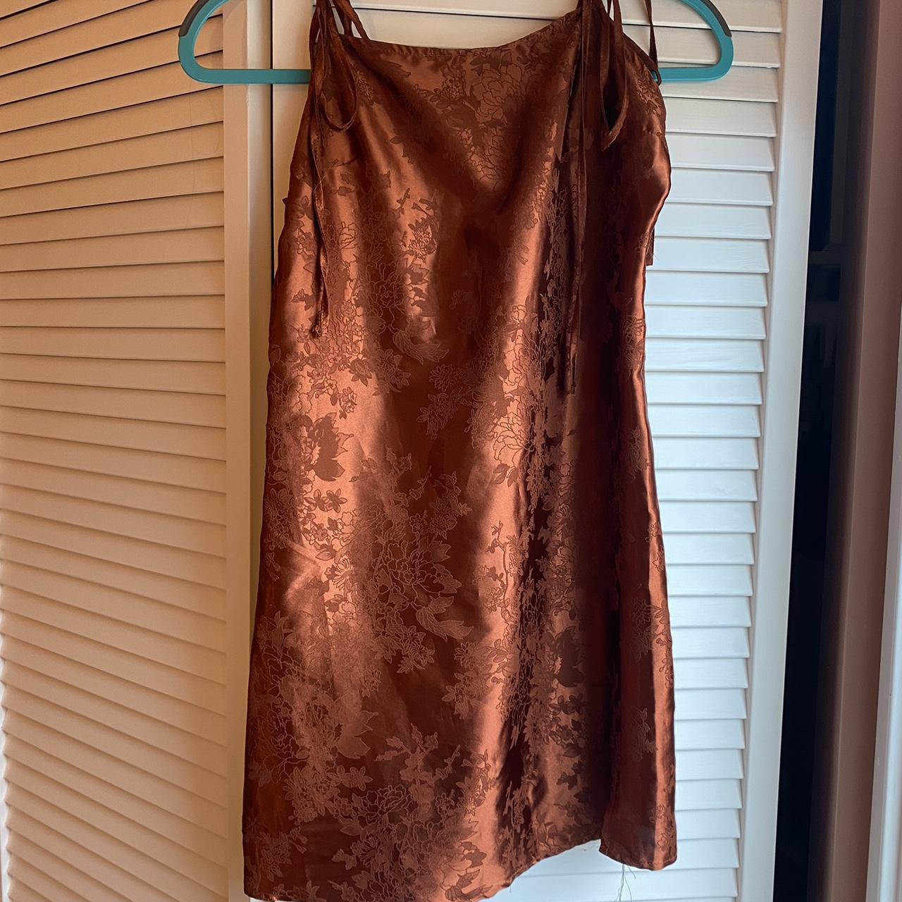 Orange mini dress! Adjustable tie straps Depop