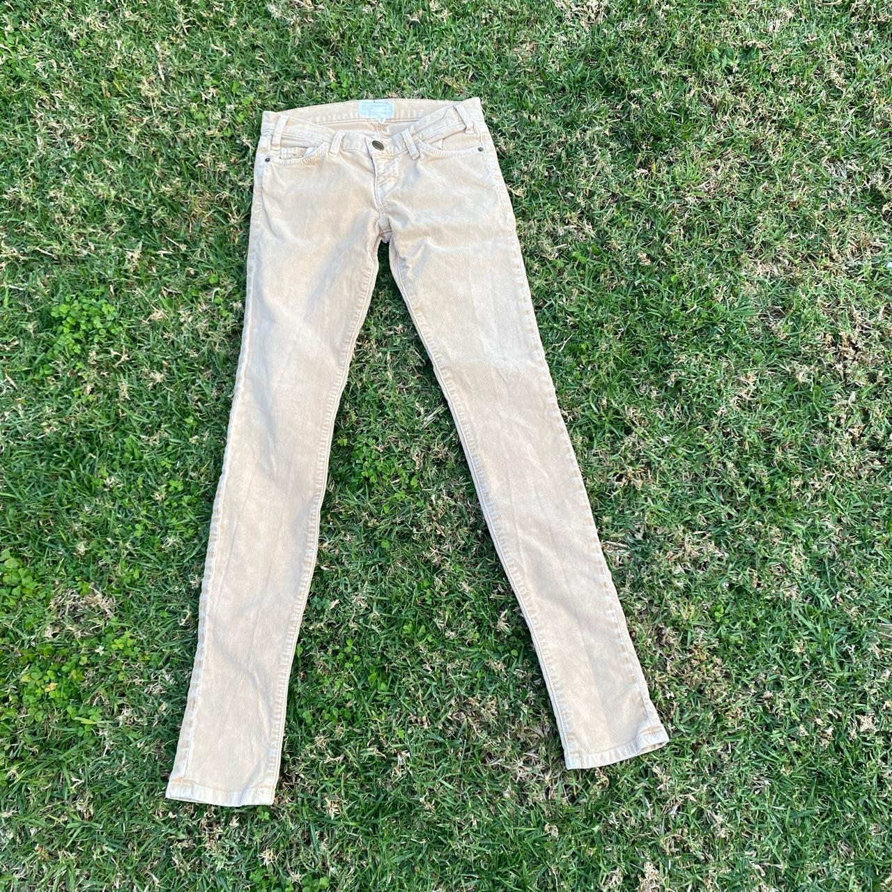 Current Elliot beige corduroy skinny jeans, great... - Depop