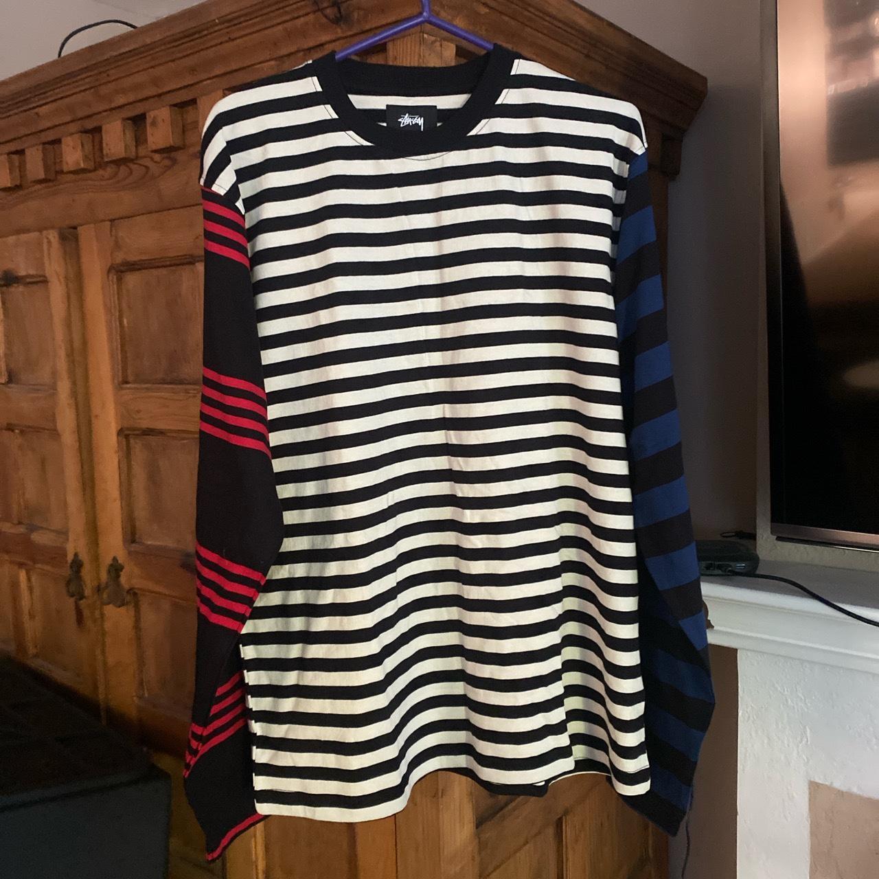 Stussy Japan Chaos Stripe Longsleeve Crew Shirt,... - Depop