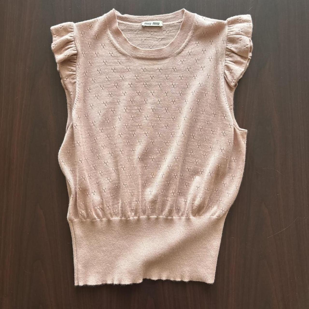 Miu Miu Women's Sweater - Pink/Tan - S – Miu miu … - image 1