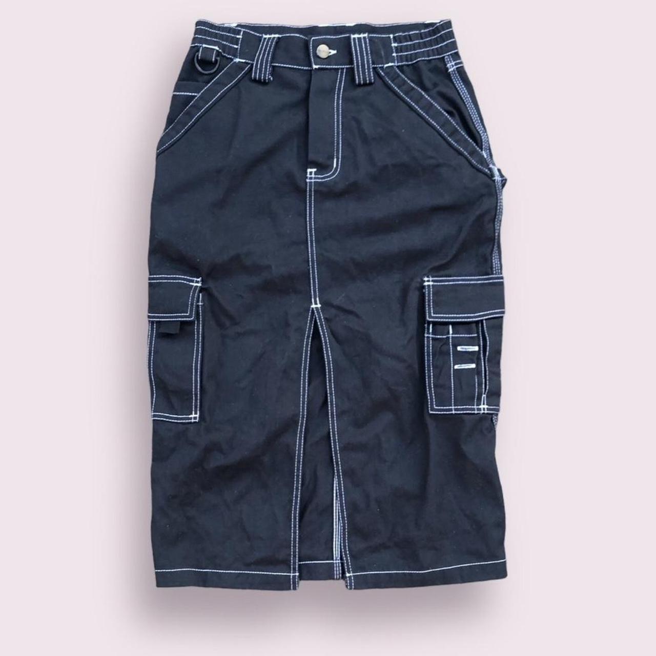 Black denim dickies x urban outfitters cargo midi... Depop