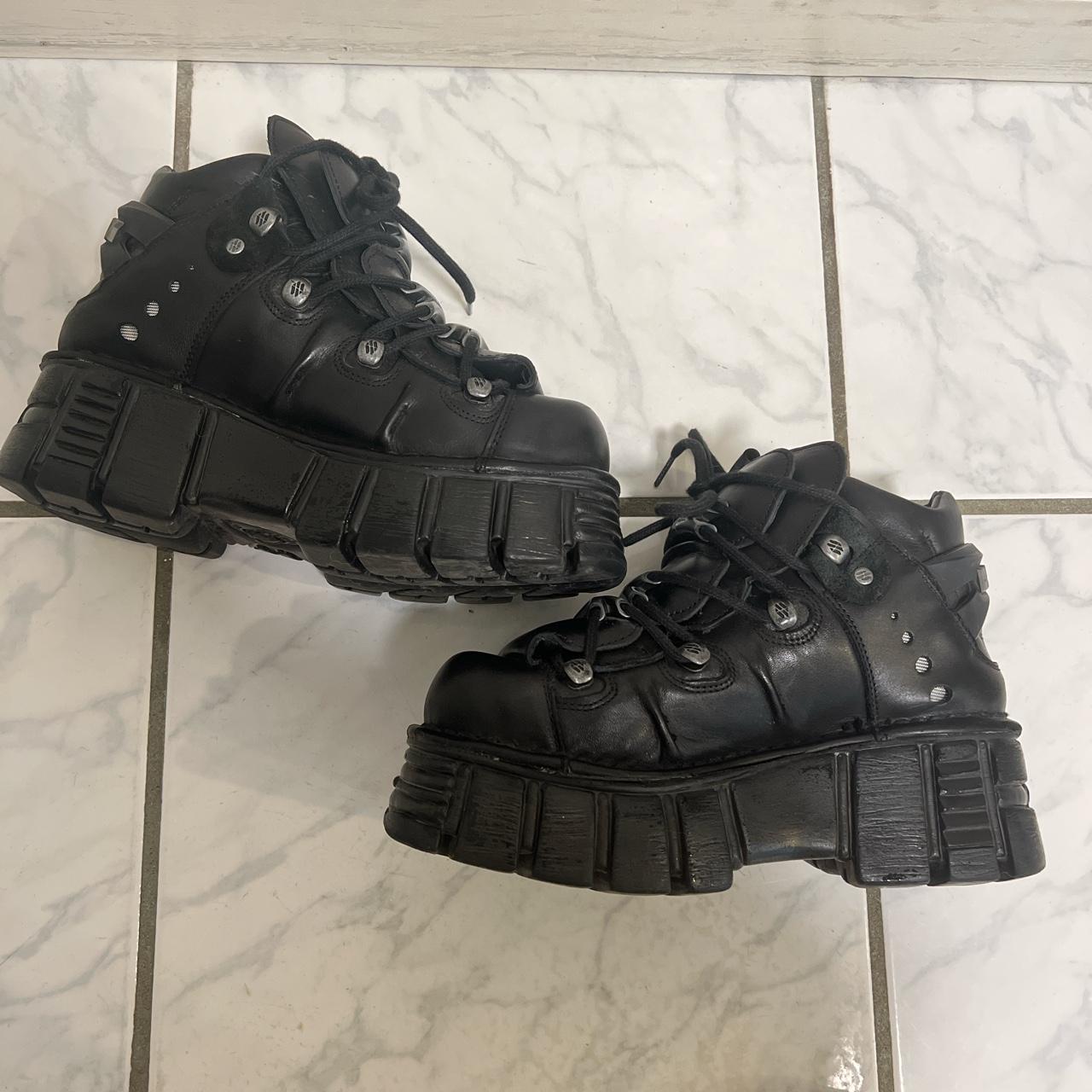 New Rock Women's Black Trainers | Depop