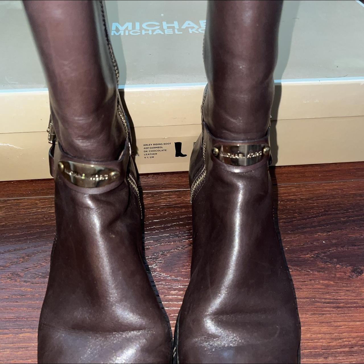 michael kors brown leather boots