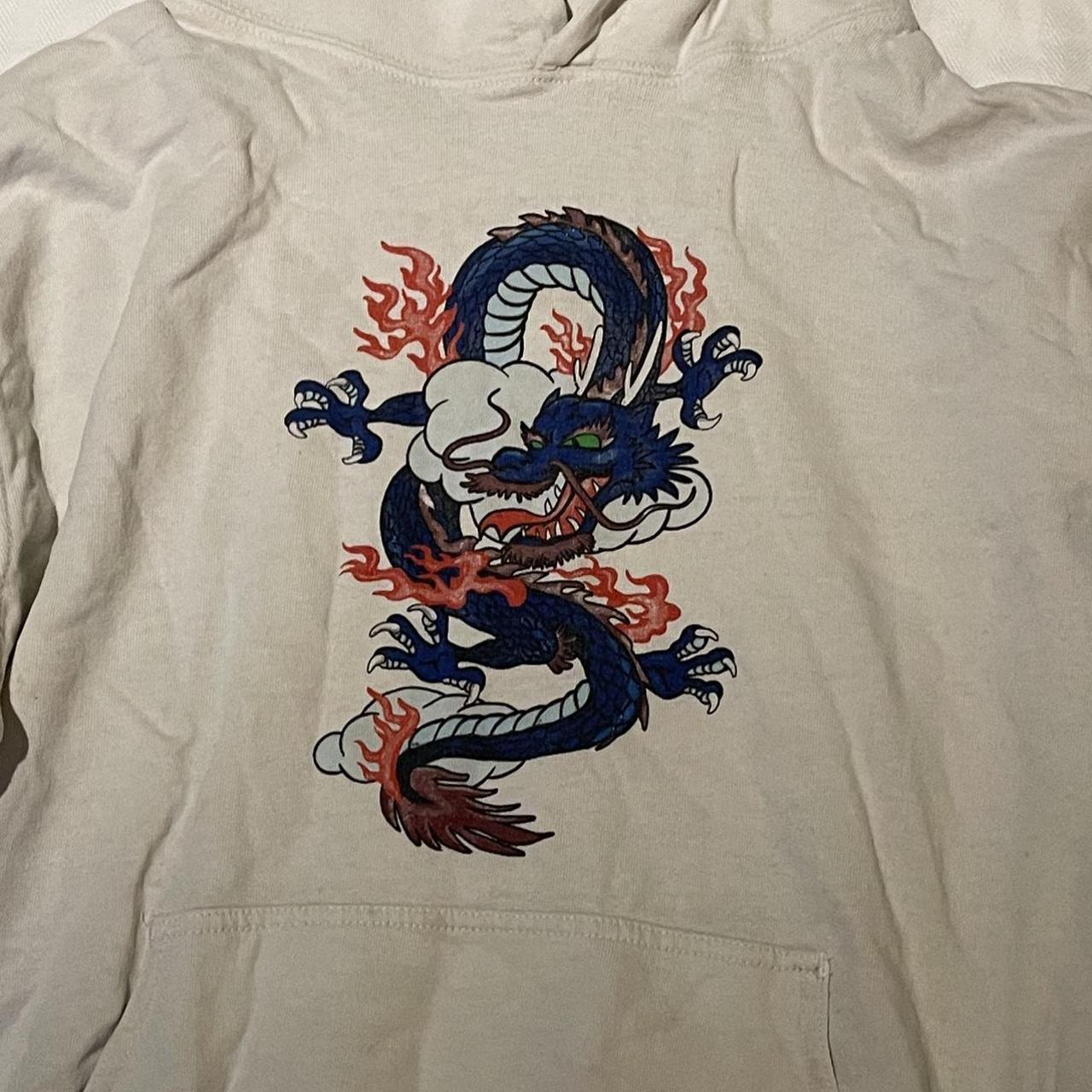 Vintage brandy Melville white dragon hoodie, don’t... Depop