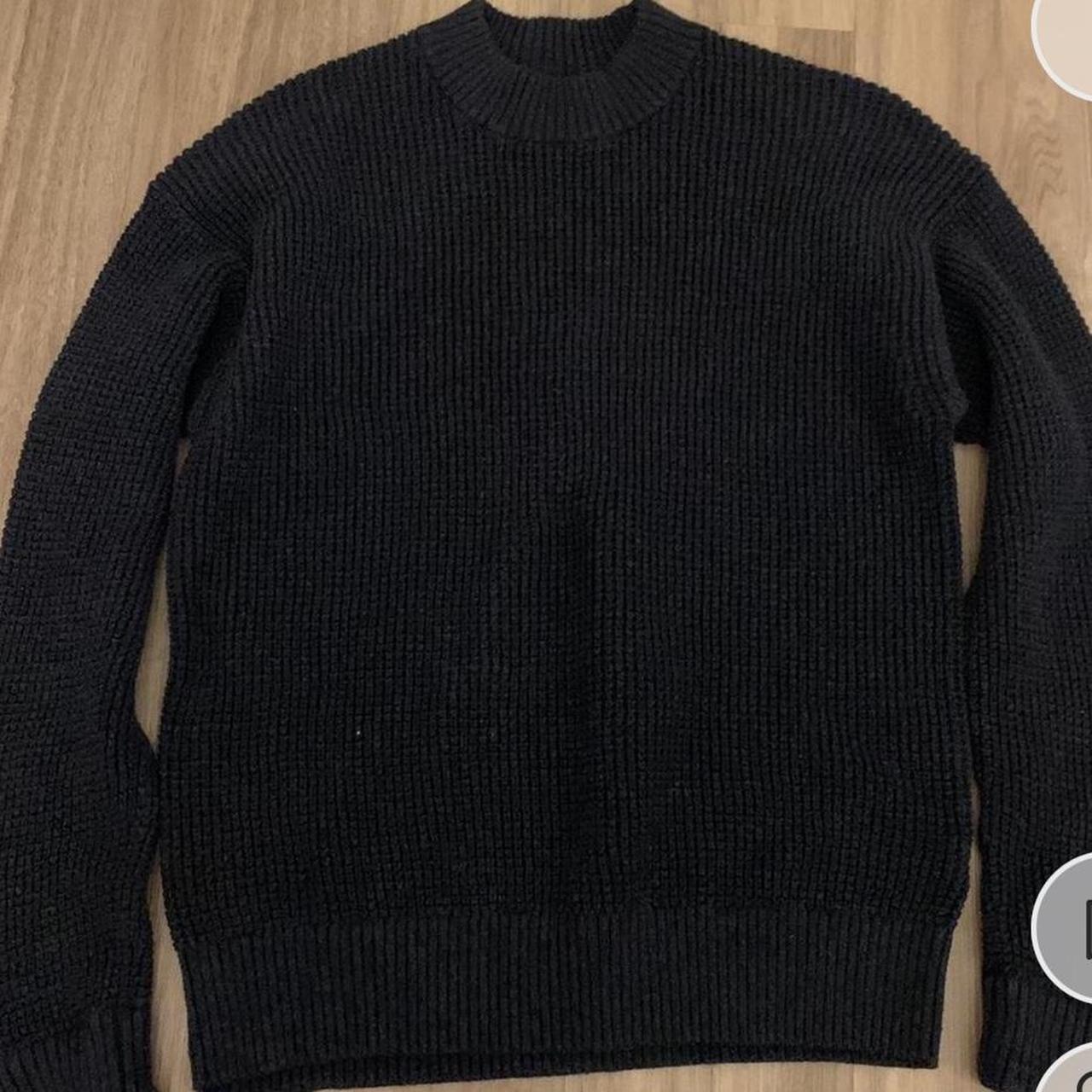 Comfy cozy navy blue men's waffle crew-neck from... - Depop