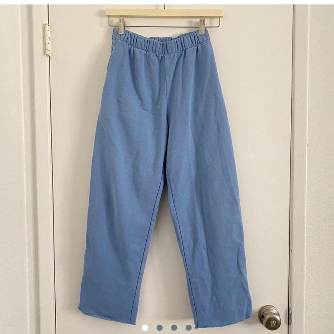 light blue brandy sweatpants the bottoms have been... - Depop