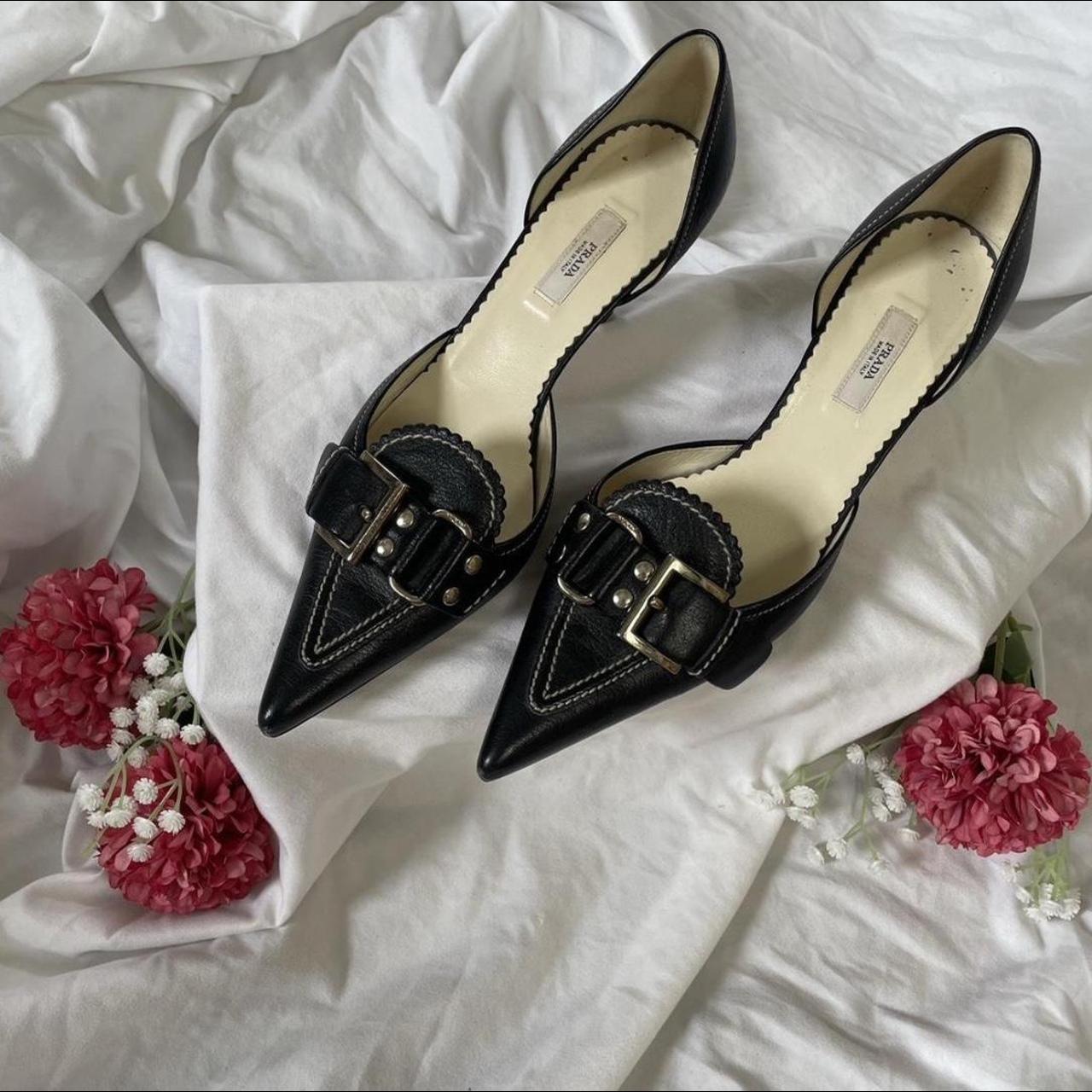 Authentic vintage Prada kitten heels. Size 37.... - Depop