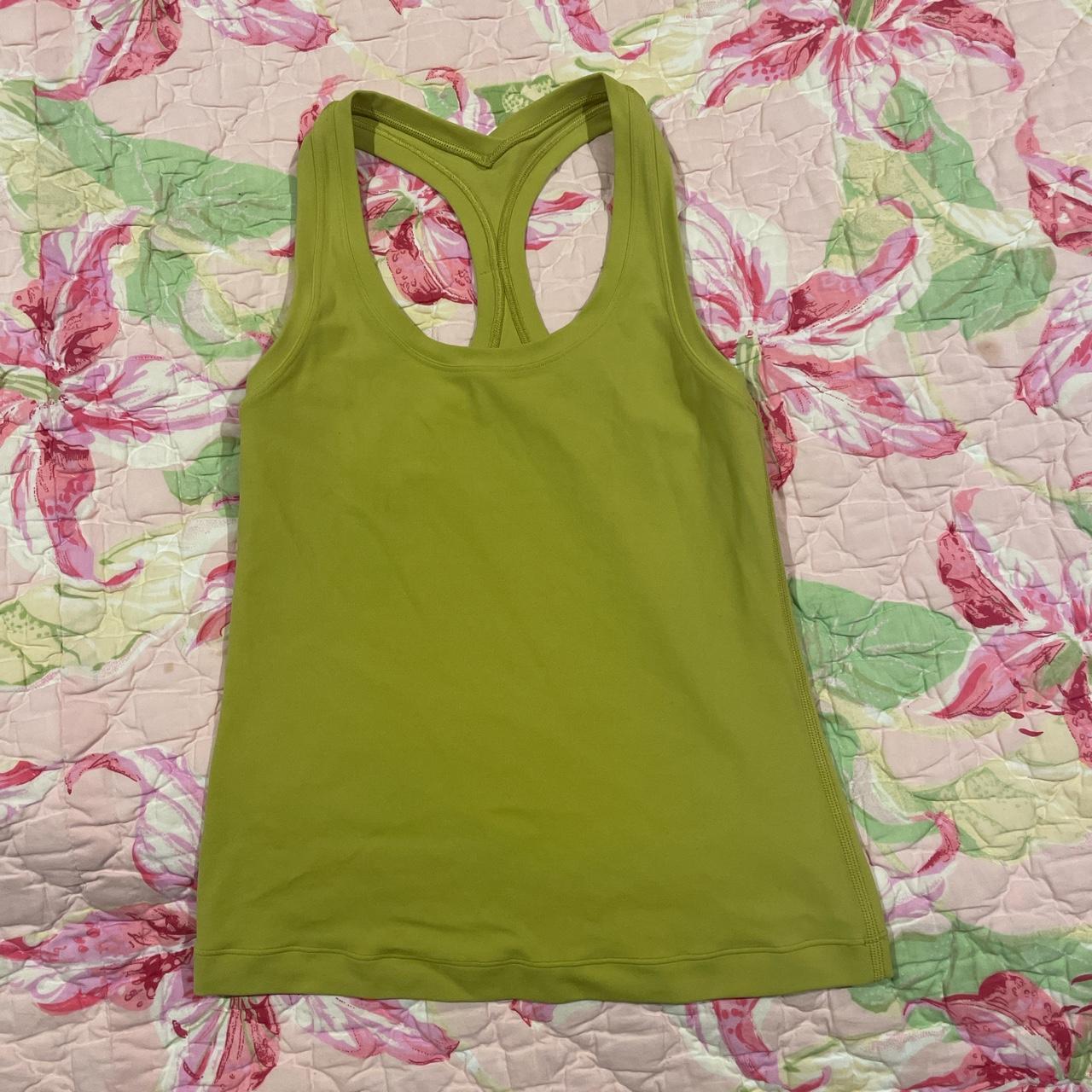 Lululemon Women's Yellow and Green Croptop Depop