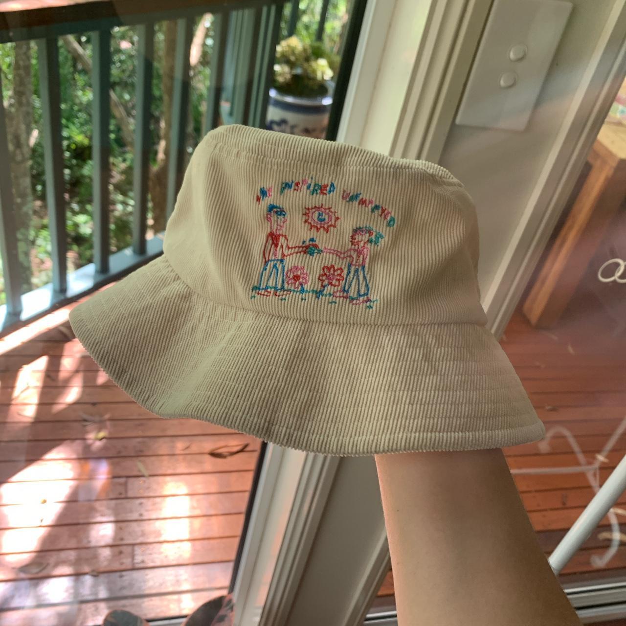 ‘The Inspired Unemployed’ cream corduroy bucket